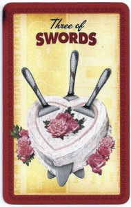 the housewives tarot threes swords upright
