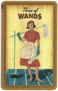 the housewives tarot threes wands upright